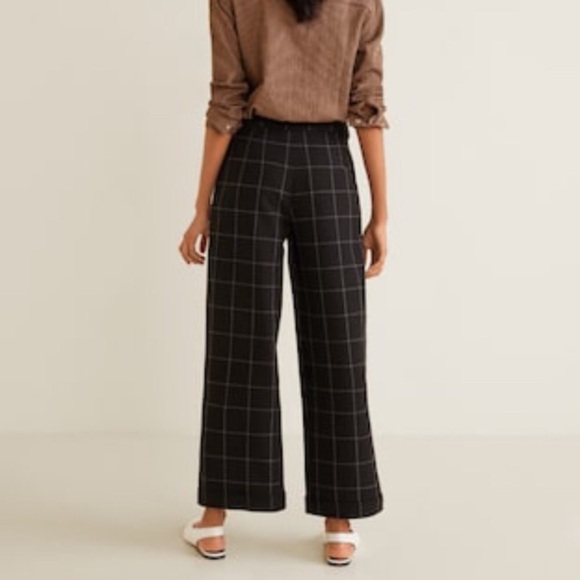 MANGO Check flare Trousers size 2 - Picture 2 of 16